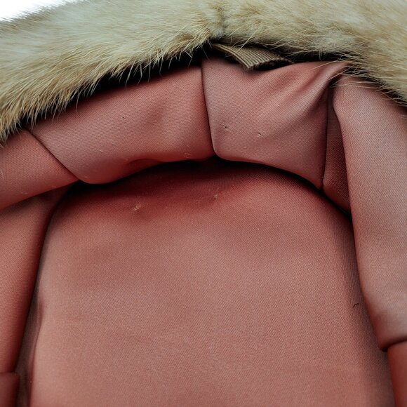 Vintage 1950s Mink Fur Pillbox Hat Women\'s Small 21\